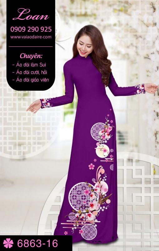 Vải áo dài hoa 3D