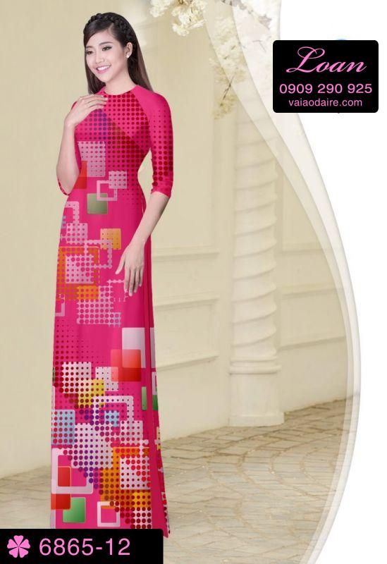 Vải áo dài chấm bi nhỏ