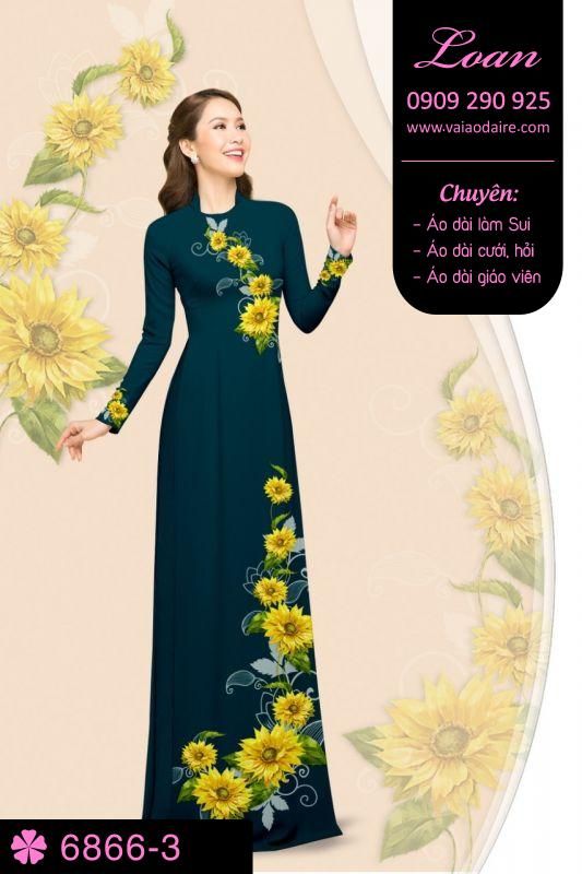 Vải áo dài hoa Hướng Dương