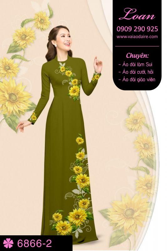 Vải áo dài hoa Hướng Dương