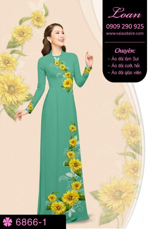 Vải áo dài hoa Hướng Dương