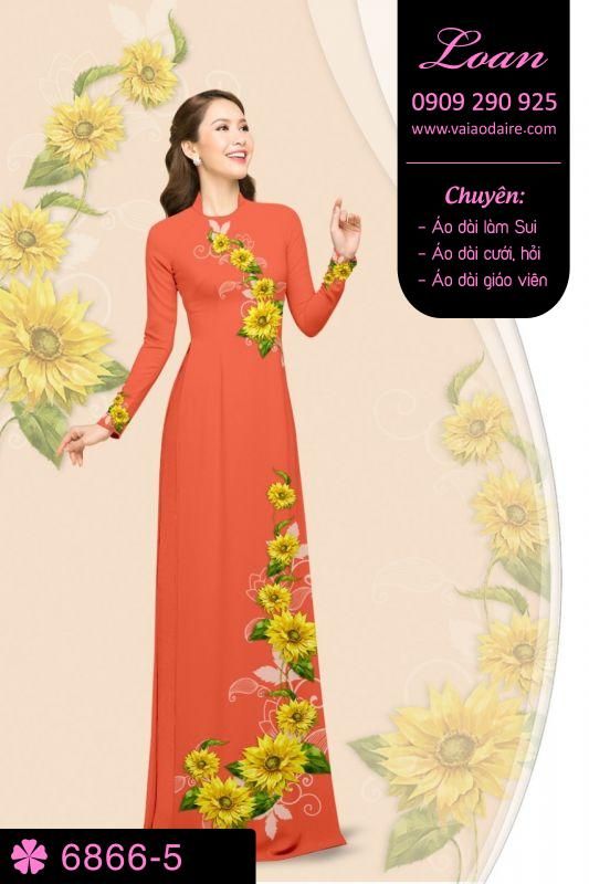 Vải áo dài hoa Hướng Dương