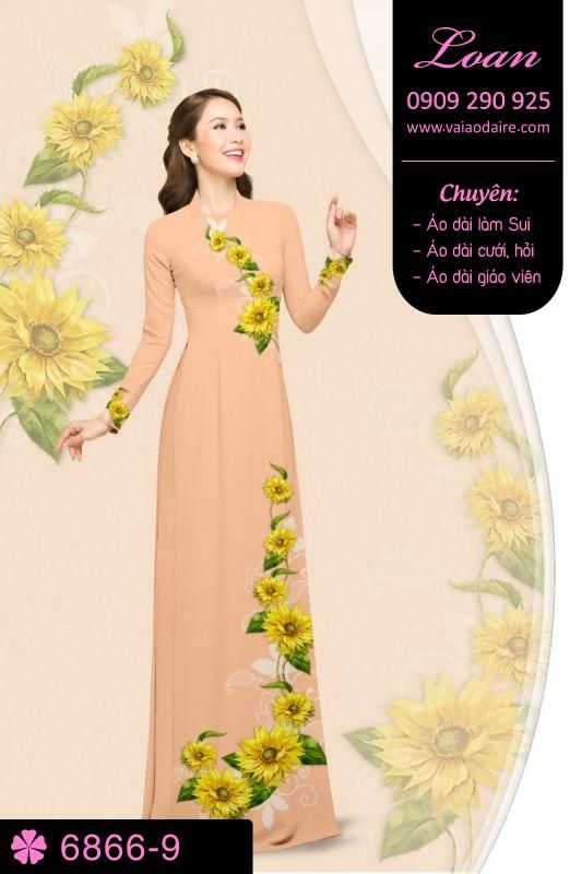 Vải áo dài hoa Hướng Dương