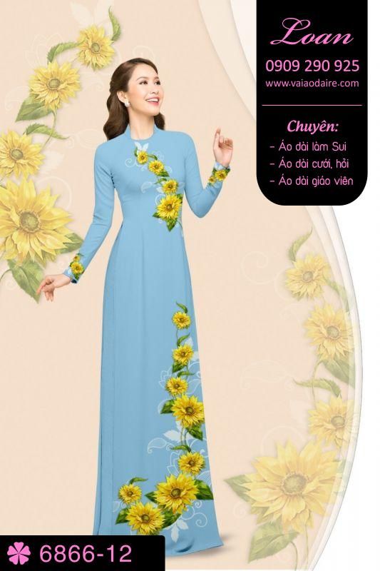 Vải áo dài hoa Hướng Dương