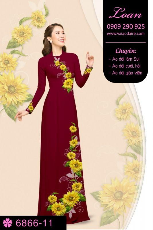 Vải áo dài hoa Hướng Dương