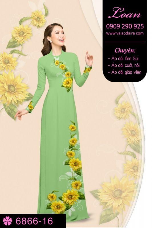 Vải áo dài hoa Hướng Dương