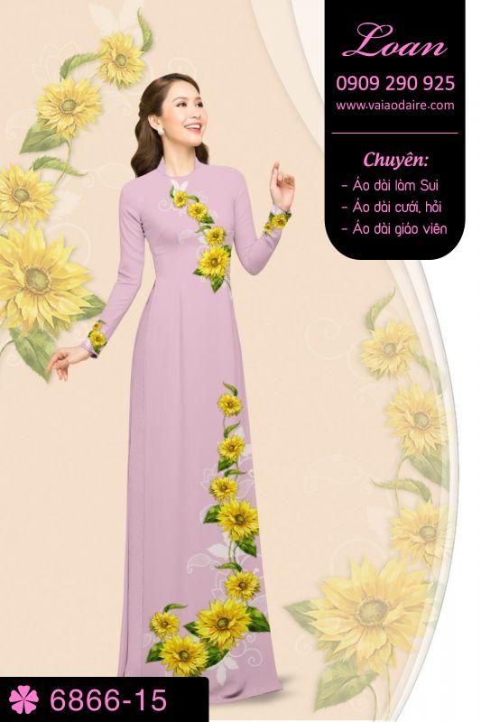 Vải áo dài hoa Hướng Dương