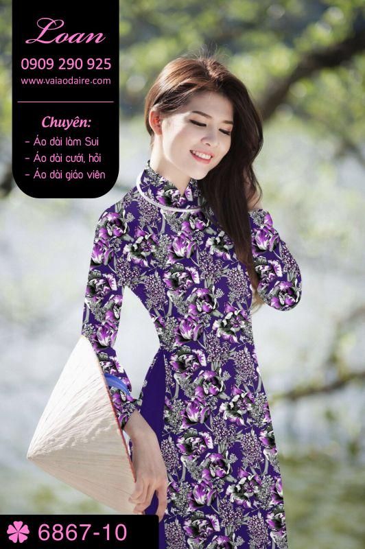 Vải áo dài hoa nhí Vải áo dài hoa nhí