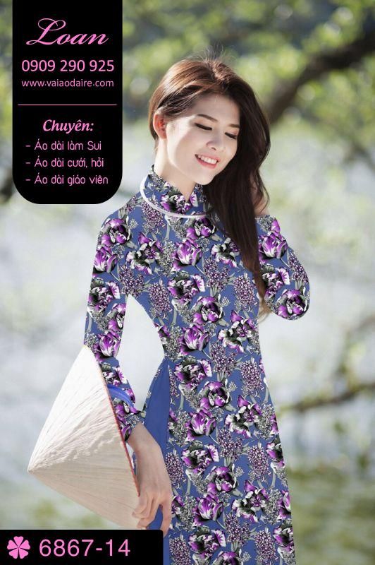 Vải áo dài hoa nhí Vải áo dài hoa nhí