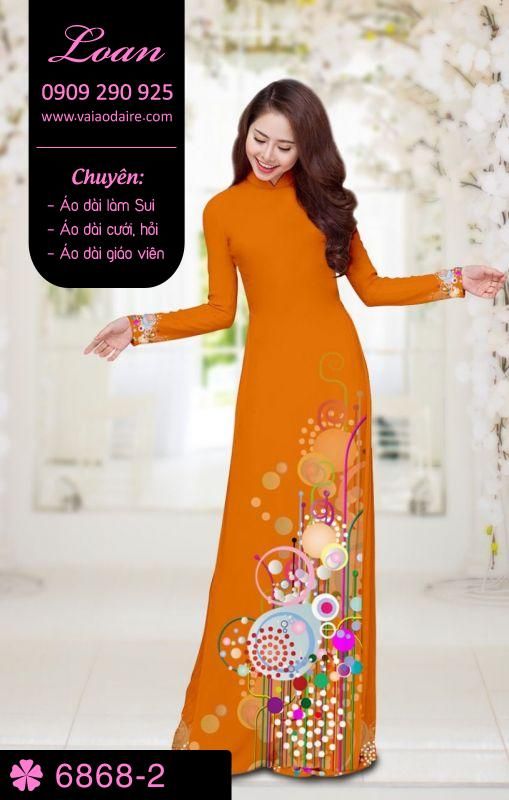 Vải áo dài hoa 3D