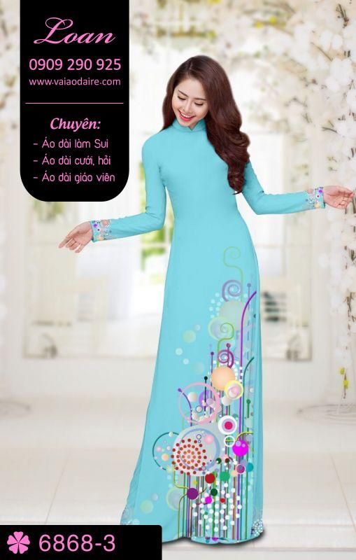 Vải áo dài hoa 3D