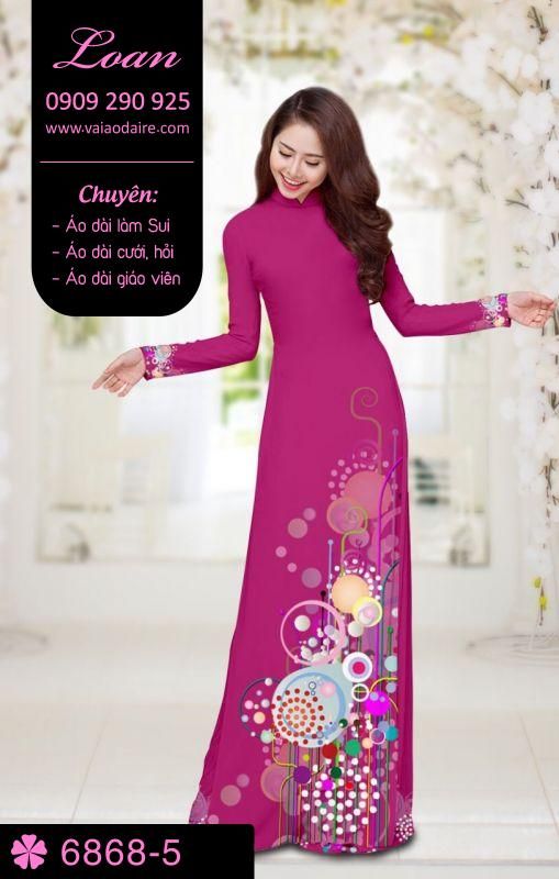 Vải áo dài hoa 3D