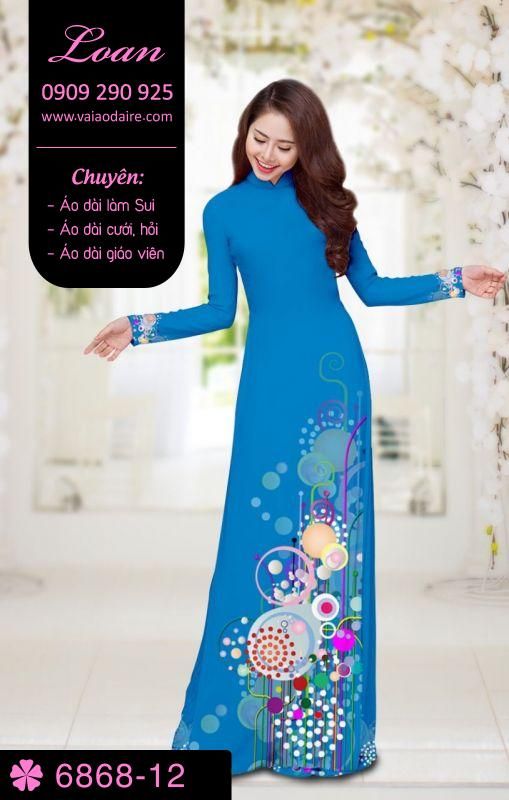 Vải áo dài hoa 3D
