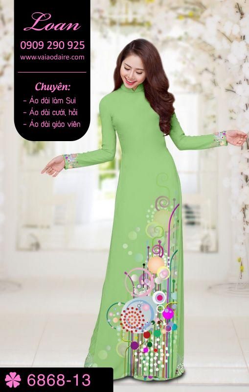 Vải áo dài hoa 3D