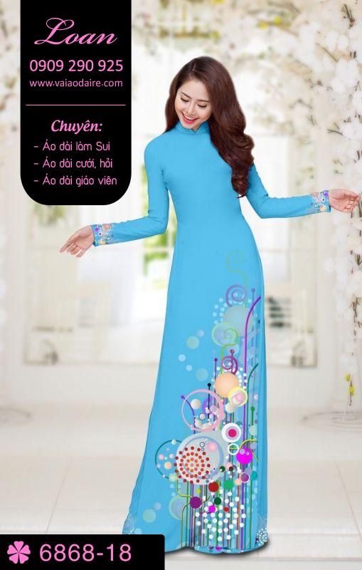 Vải áo dài hoa 3D