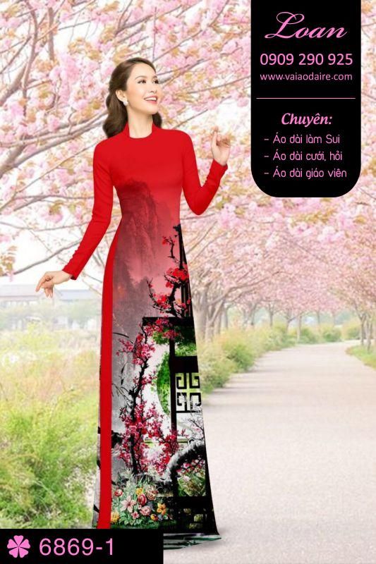 Vải áo dài phong cảnh