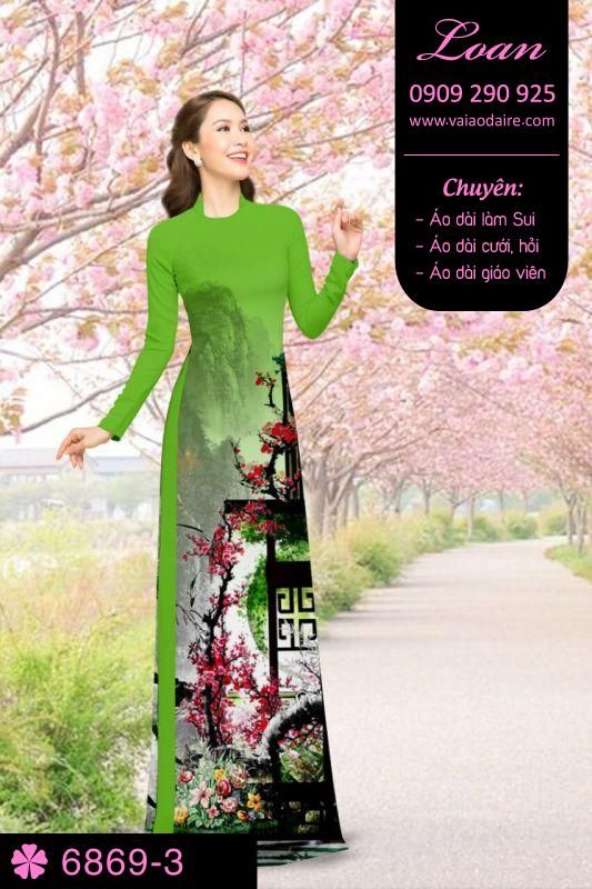 Vải áo dài phong cảnh