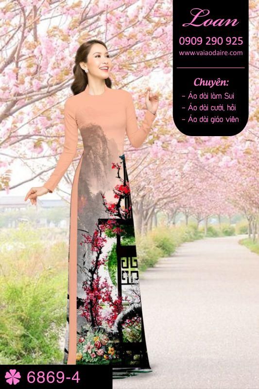 Vải áo dài phong cảnh