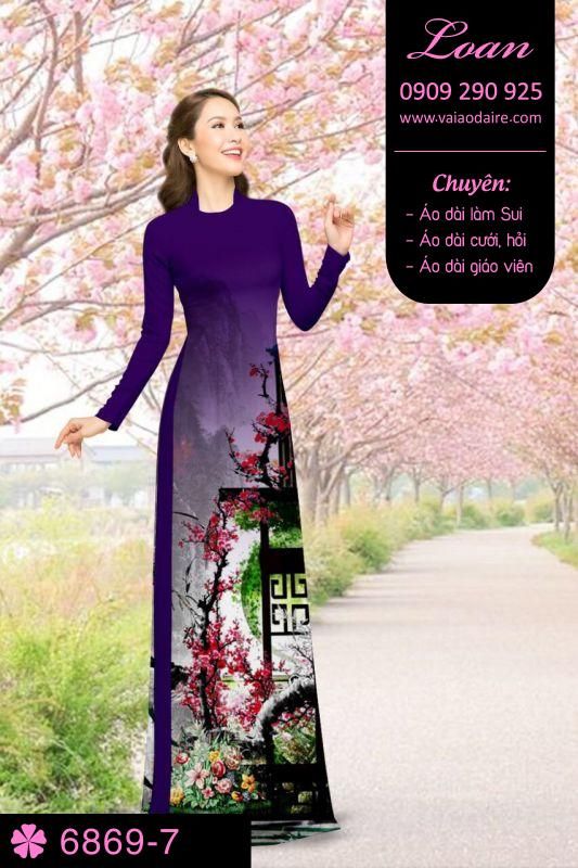Vải áo dài phong cảnh