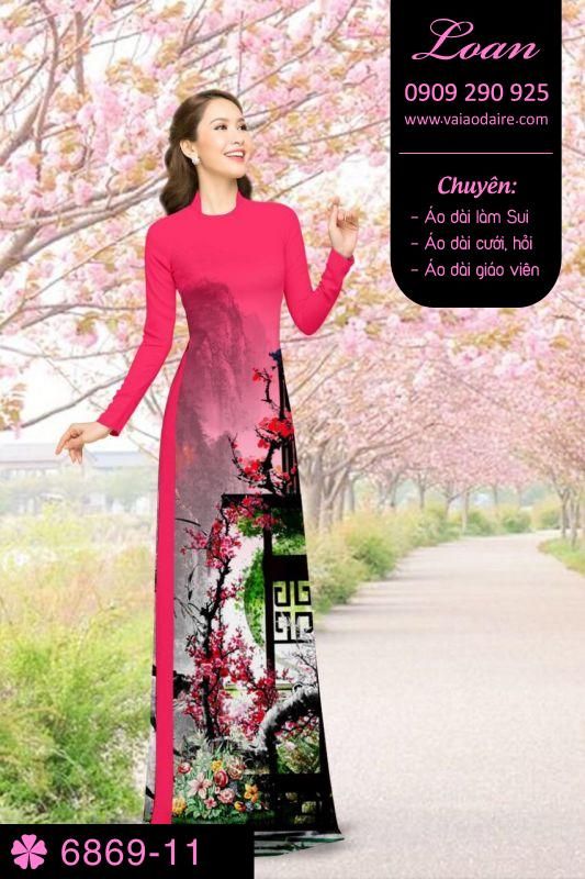 Vải áo dài phong cảnh