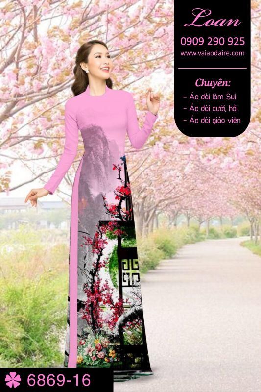 Vải áo dài phong cảnh
