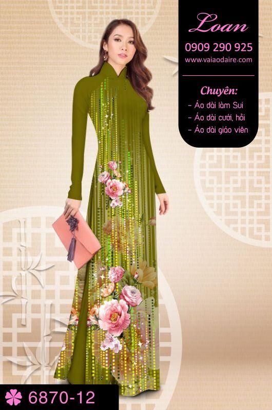 Vải áo dài hoa 3D