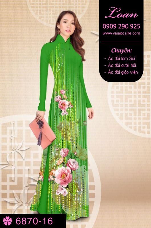 Vải áo dài hoa 3D
