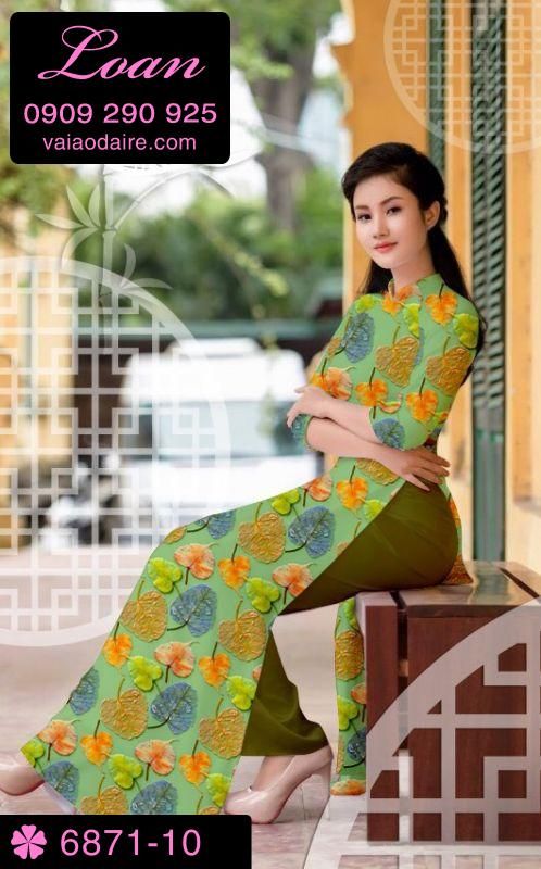 Vải áo dài hình lá cây Vải áo dài hình lá cây