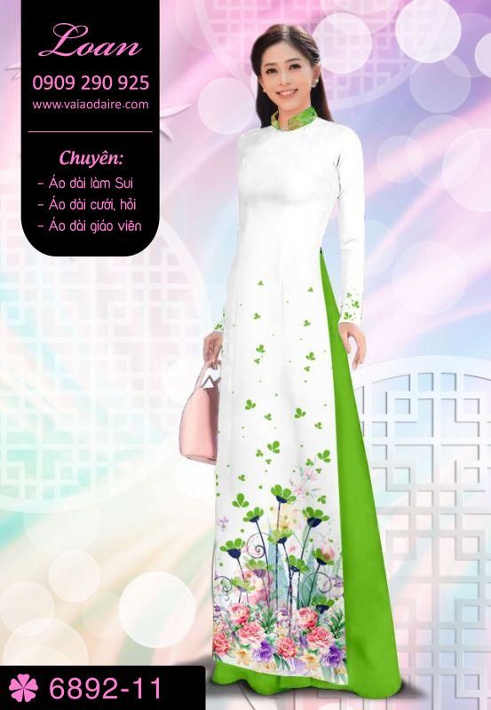 Vải áo dài hoa cành Vải áo dài hoa cành