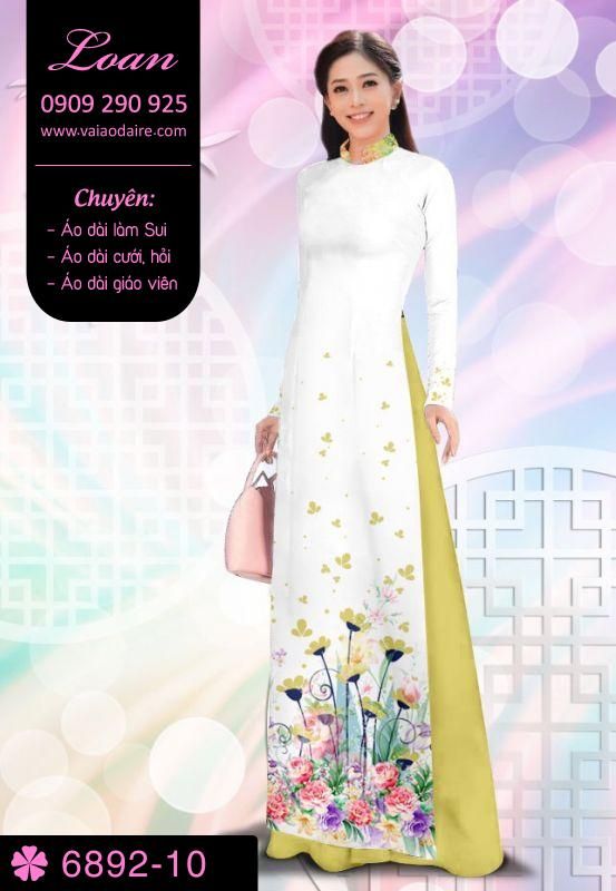 Vải áo dài hoa cành Vải áo dài hoa cành