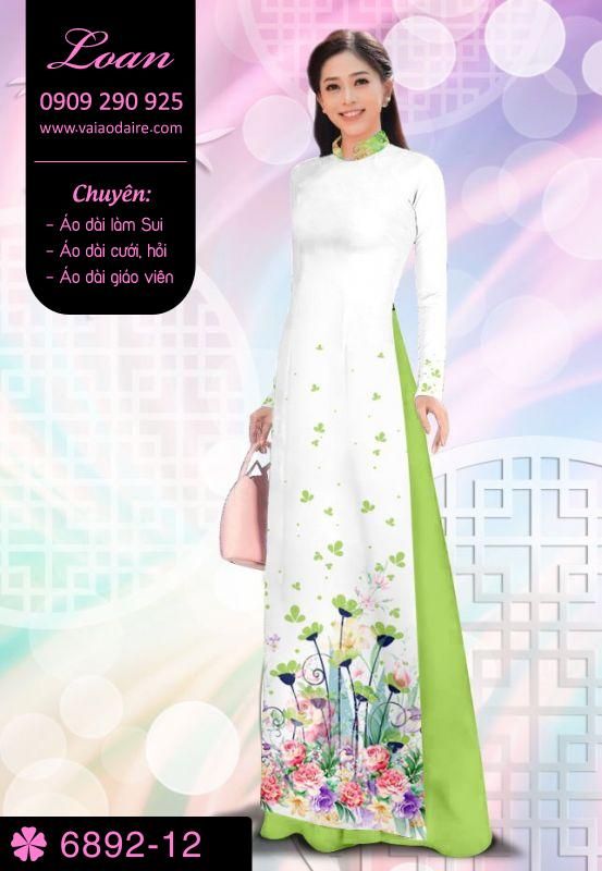 Vải áo dài hoa cành Vải áo dài hoa cành