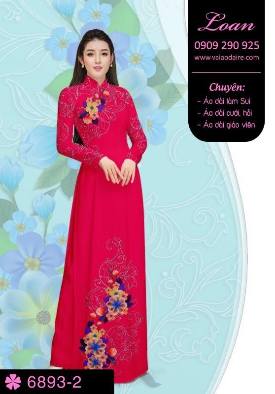Vải áo dài hoa 3D