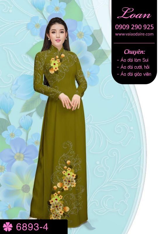 Vải áo dài hoa 3D