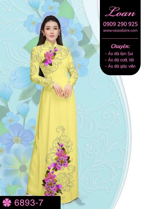 Vải áo dài hoa 3D