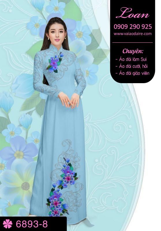 Vải áo dài hoa 3D