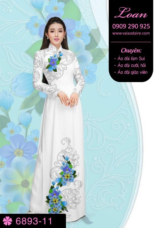 Vải áo dài hoa 3D