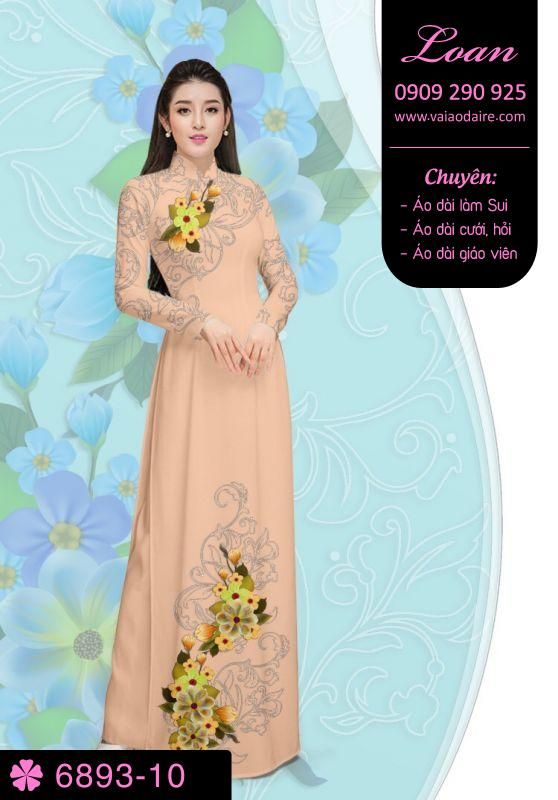 Vải áo dài hoa 3D