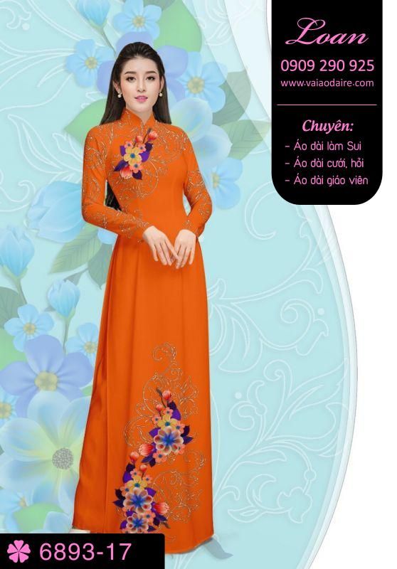 Vải áo dài hoa 3D