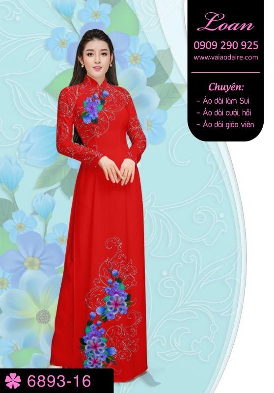 Vải áo dài hoa 3D