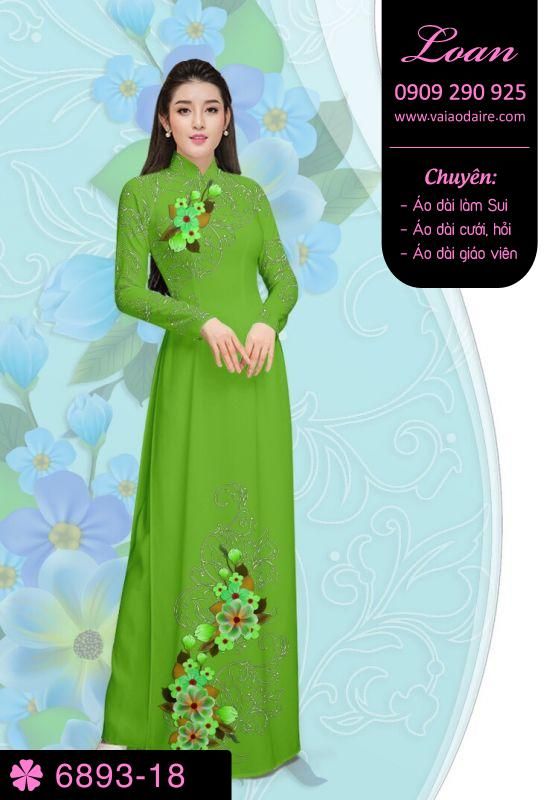 Vải áo dài hoa 3D