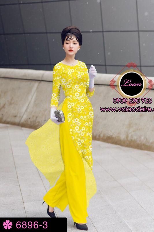 Vải áo dài hoa nhí