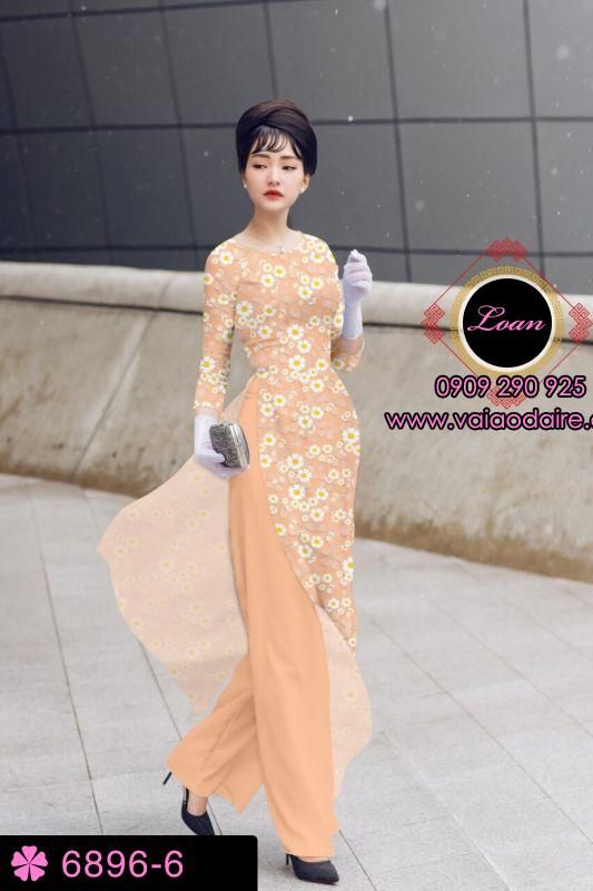 Vải áo dài hoa nhí