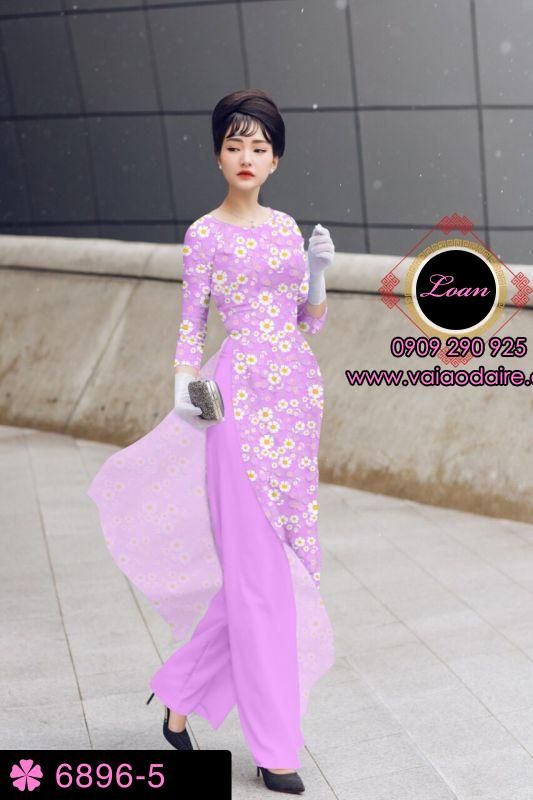Vải áo dài hoa nhí