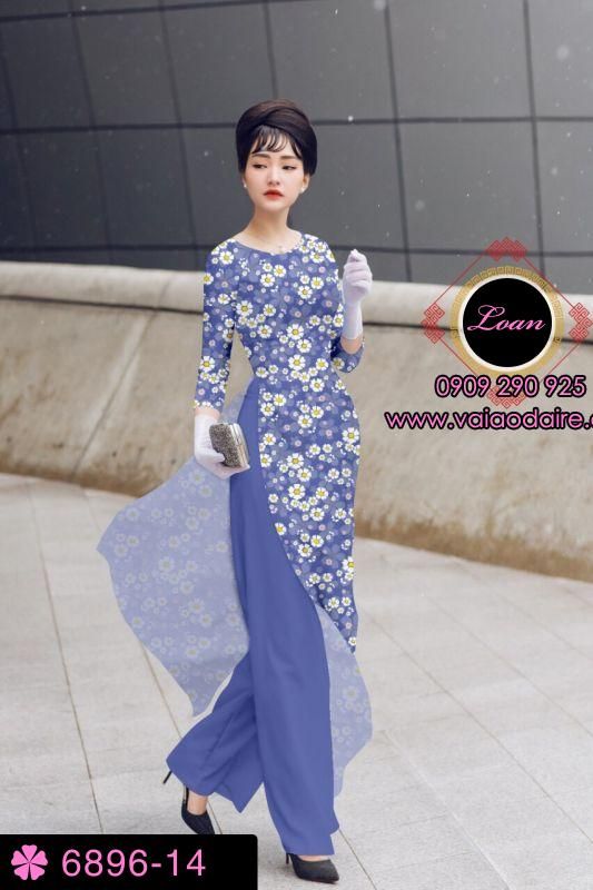 Vải áo dài hoa nhí