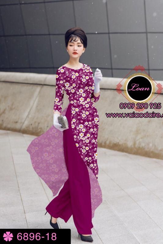 Vải áo dài hoa nhí