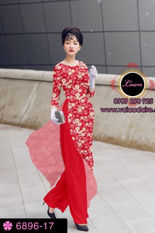 Vải áo dài hoa nhí
