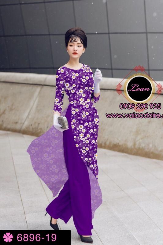Vải áo dài hoa nhí