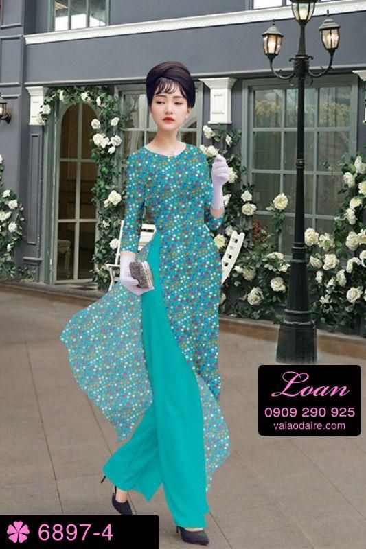 Vải áo dài chấm bi nhí