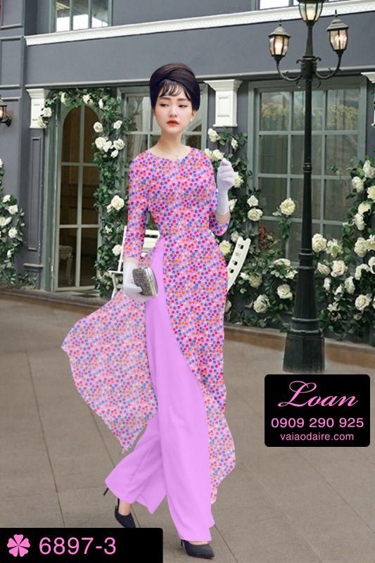 Vải áo dài chấm bi nhí