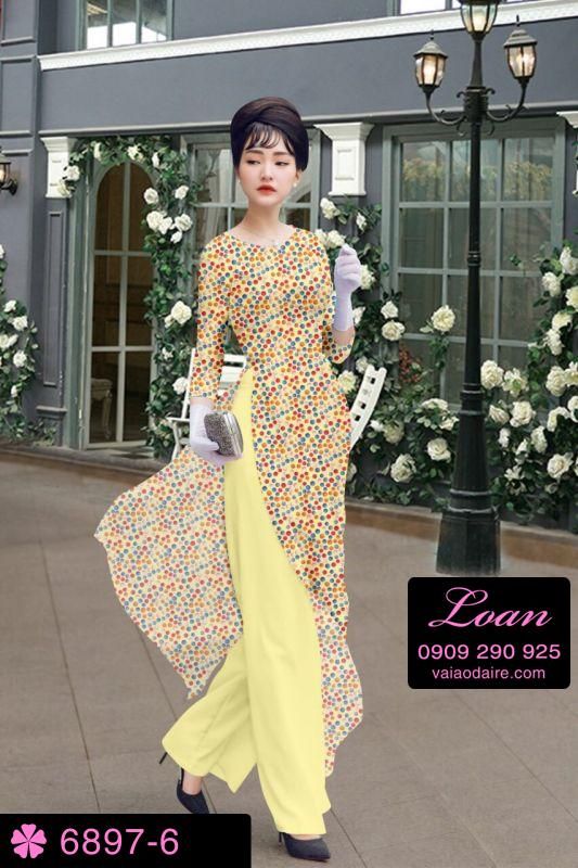 Vải áo dài chấm bi nhí